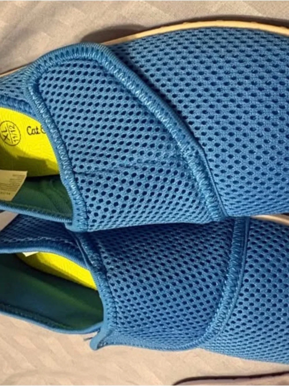 Cat & Jack Blue Slip-On Mesh Shoes with Lime Insole